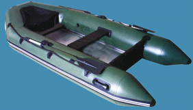 bateau vert gonflable